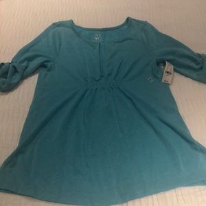 Aqua quarter sleeve shirt